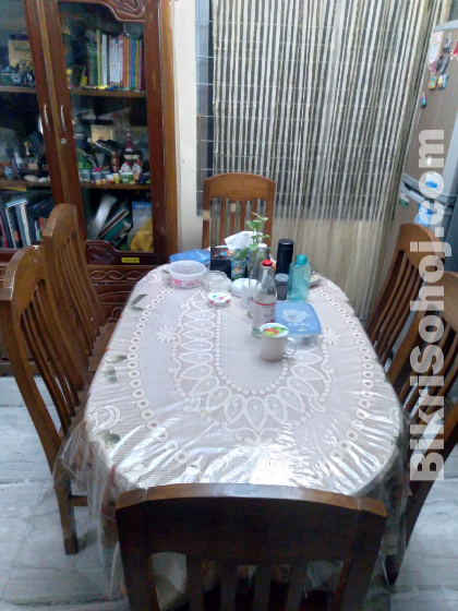 সেগুন কাঠের ডাইনিং টেবিল এবং চেয়ার